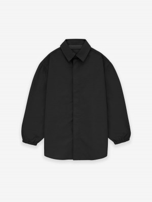 Fear Of God Button Down Shirt Jet Black | FOG-SN593798