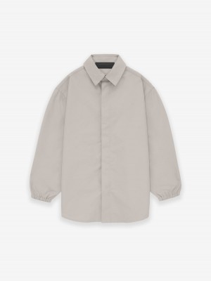 Fear Of God Button Down Shirt Silver Cloud | FOG-SN593799