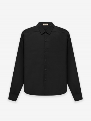 Fear Of God Button Front Shirt Black | FOG-SN593310