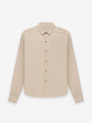 Fear Of God Button Front Shirt Dusty Beige | FOG-SN593331