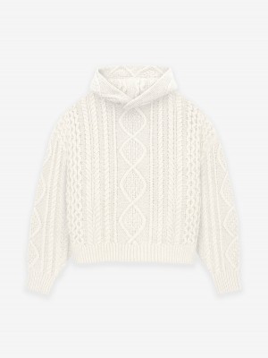 Fear Of God Cable Knit Hoodie Cloud Dancer | FOG-SN593537