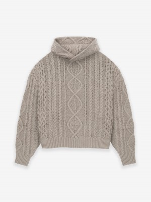 Fear Of God Cable Knit Hoodie Core Heather | FOG-SN593534