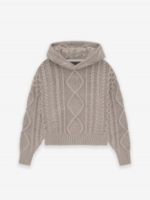 Fear Of God Cable Knit Hoodie Core Heather | FOG-SN593795