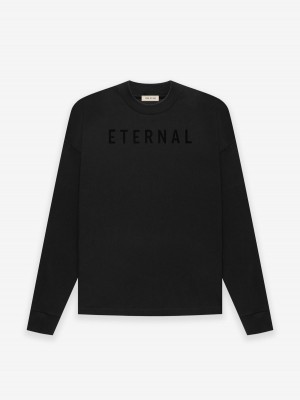 Fear Of God Cotton Ls T-shirt Black | FOG-SN593314