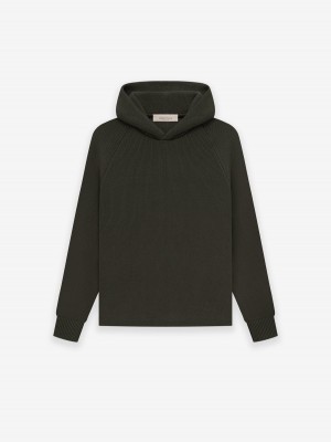 Fear Of God Essentials Knit Hoodie Off-Black | FOG-SN593753