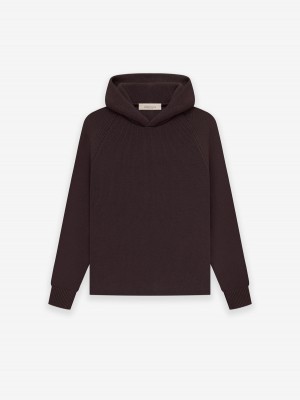 Fear Of God Essentials Knit Hoodie Plum | FOG-SN593755