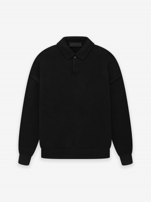 Fear Of God Essentials Knit Polo Black | FOG-SN593527