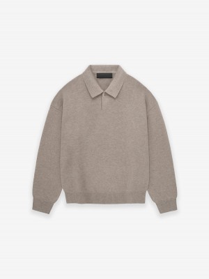 Fear Of God Essentials Knit Polo Core Heather | FOG-SN593809