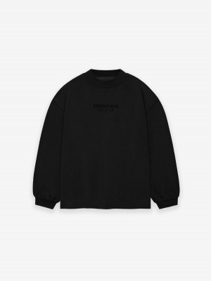 Fear Of God Essentials Ls Tee Jet Black | FOG-SN593790