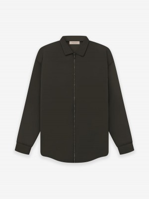 Fear Of God Filled Nylon Shirt Jacket Off-Black | FOG-SN593604