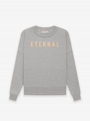 Fear Of God Fleece Crewneck Warm Heather Grey | FOG-SN593352