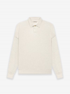 Fear Of God Fleece Polo Warm Heather Oatmeal | FOG-SN593345