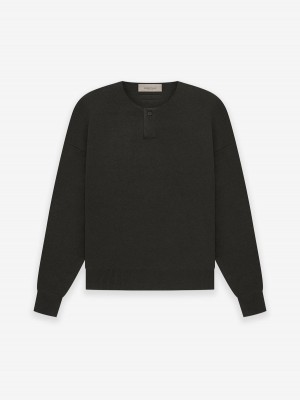 Fear Of God Knit Ls Henley Off-Black | FOG-SN593647