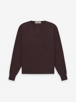 Fear Of God Knit Ls Henley Plum | FOG-SN593650