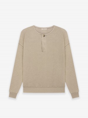 Fear Of God Lightweight Merino Henley Dusty Beige | FOG-SN593289