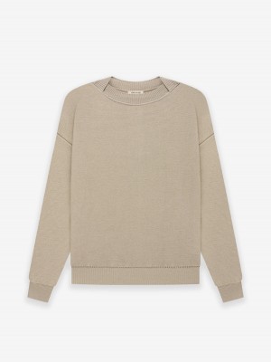 Fear Of God Merino Knit Crewneck Dusty Beige | FOG-SN593490