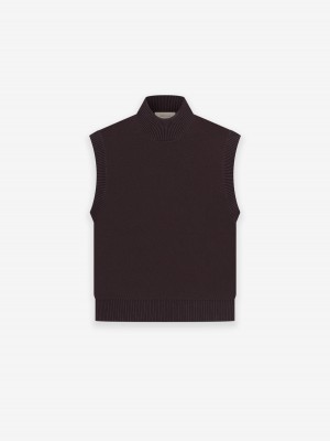 Fear Of God Pullover Mockneck Vest Plum | FOG-SN593652