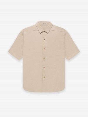 Fear Of God Ss Button Front Shirt Dusty Beige | FOG-SN593335