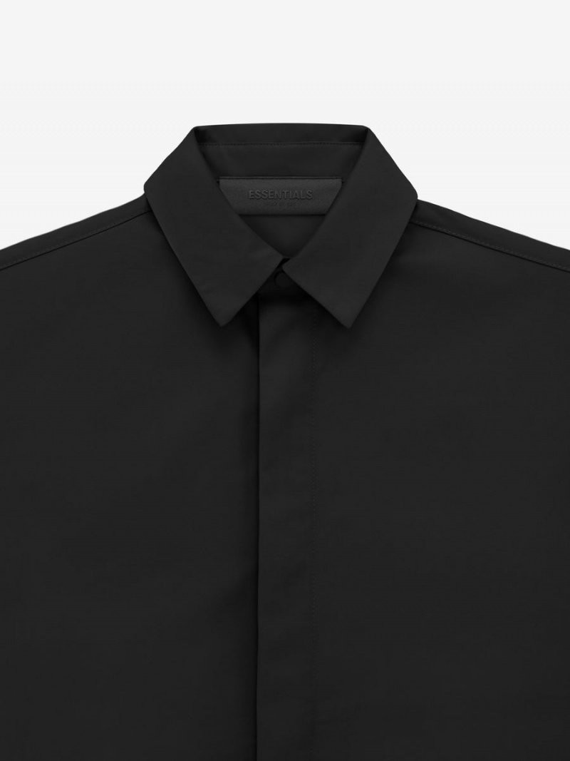 Fear Of God Button Down Shirt Jet Black | FOG-SN593798