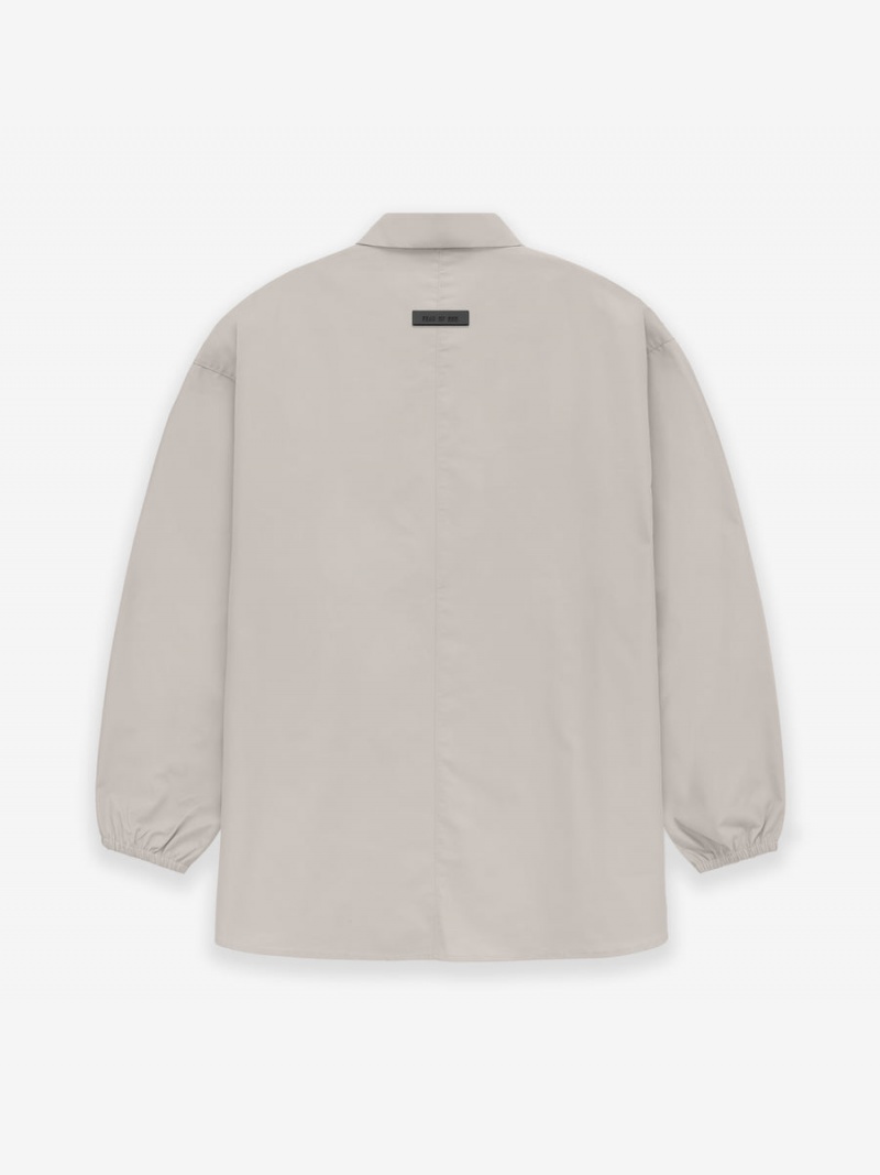 Fear Of God Button Down Shirt Silver Cloud | FOG-SN593549