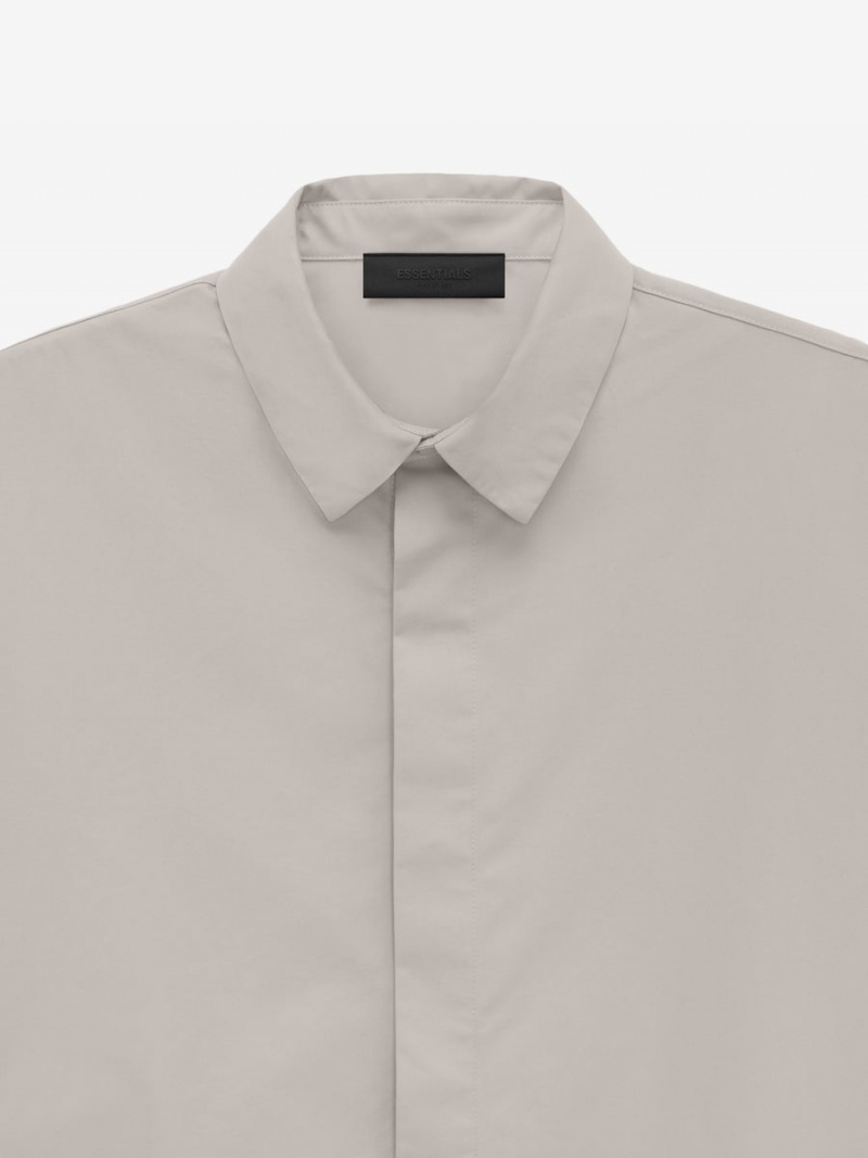 Fear Of God Button Down Shirt Silver Cloud | FOG-SN593549