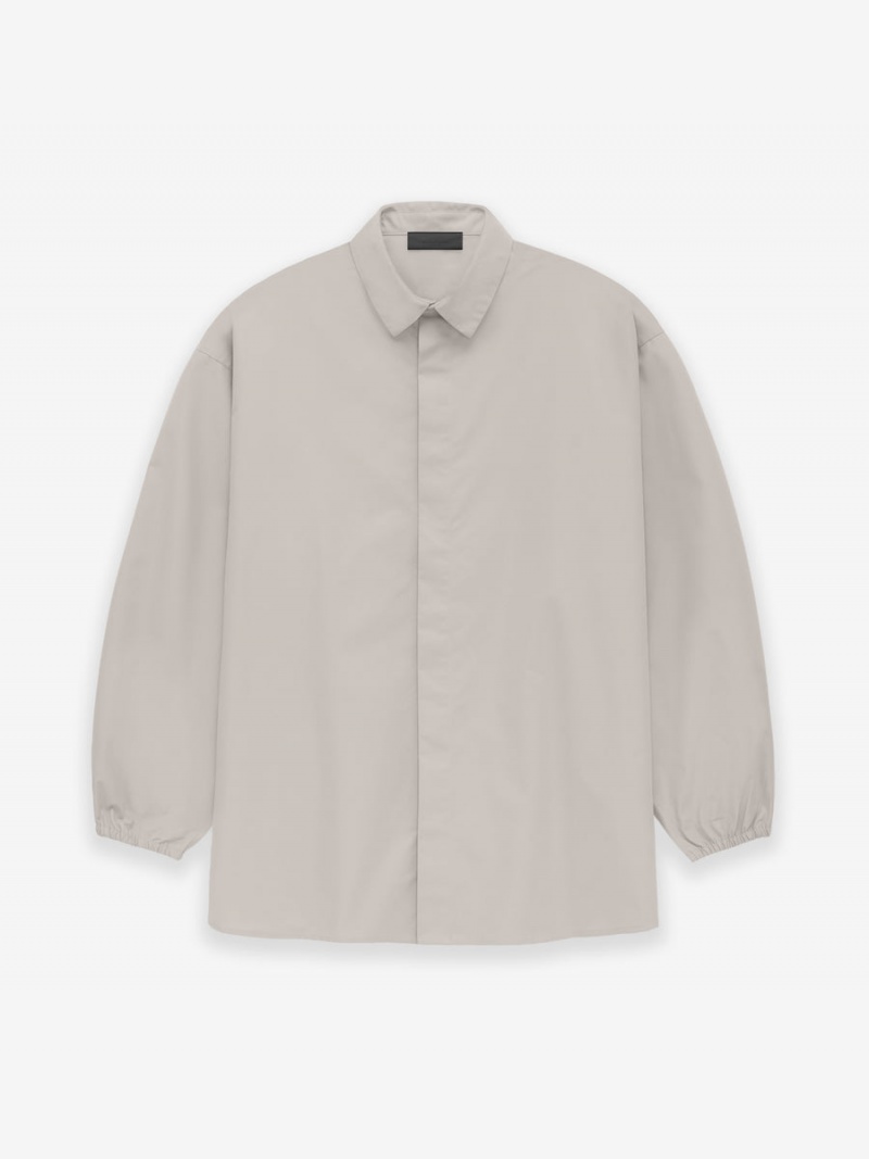 Fear Of God Button Down Shirt Silver Cloud | FOG-SN593549