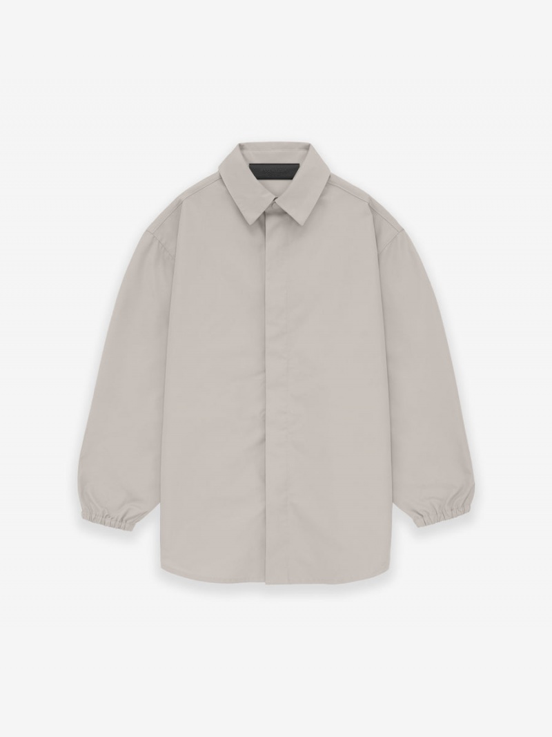 Fear Of God Button Down Shirt Silver Cloud | FOG-SN593799