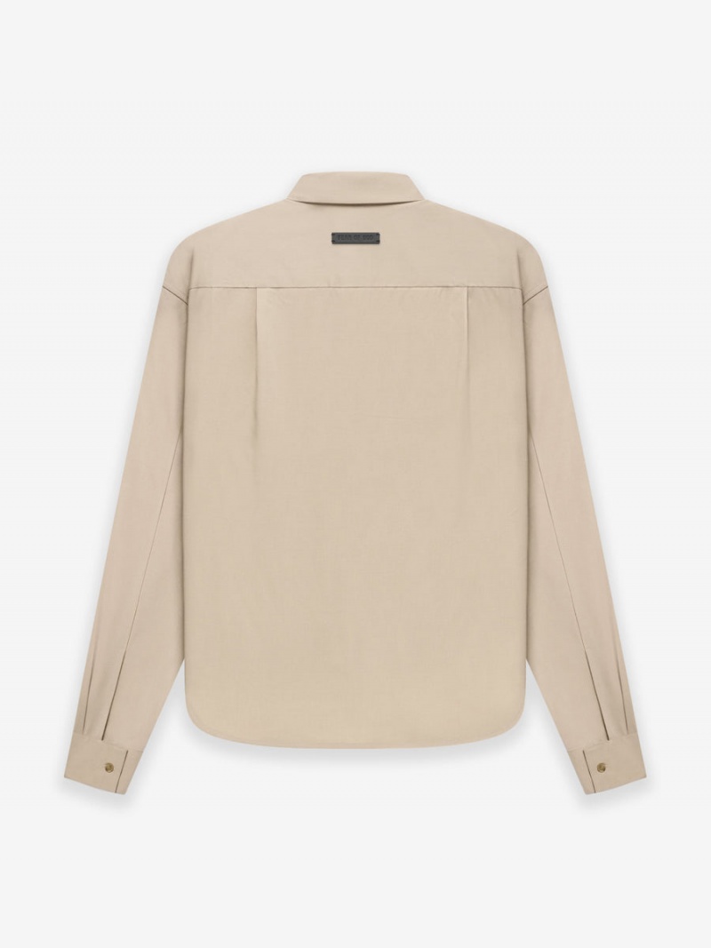 Fear Of God Button Front Shirt Dusty Beige | FOG-SN593331