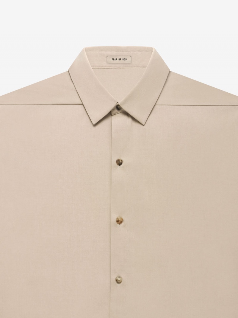 Fear Of God Button Front Shirt Dusty Beige | FOG-SN593331