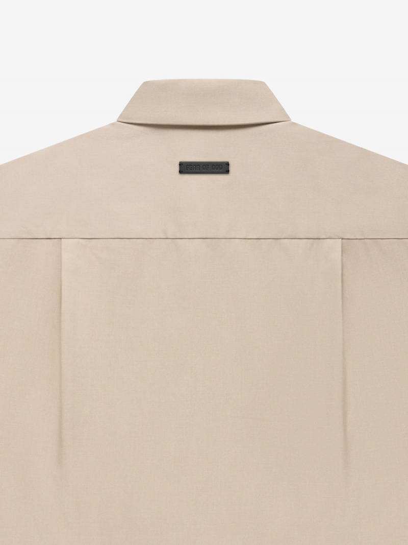 Fear Of God Button Front Shirt Dusty Beige | FOG-SN593331