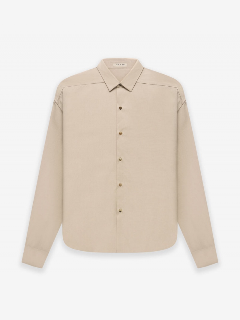 Fear Of God Button Front Shirt Dusty Beige | FOG-SN593331