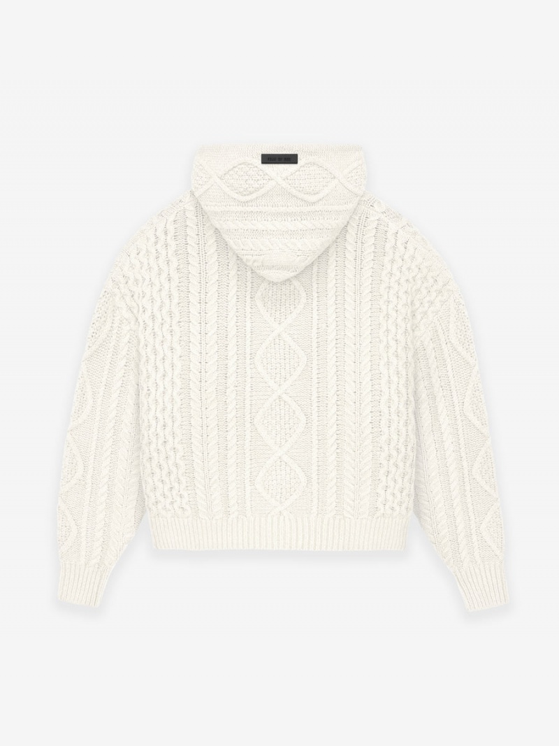 Fear Of God Cable Knit Hoodie Cloud Dancer | FOG-SN593537