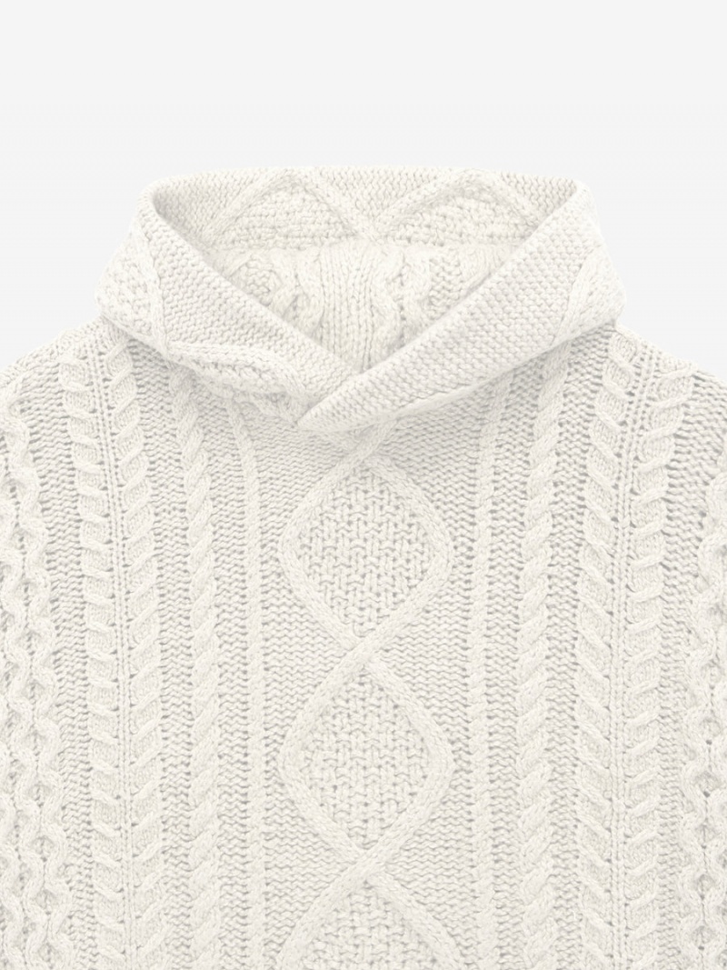 Fear Of God Cable Knit Hoodie Cloud Dancer | FOG-SN593537