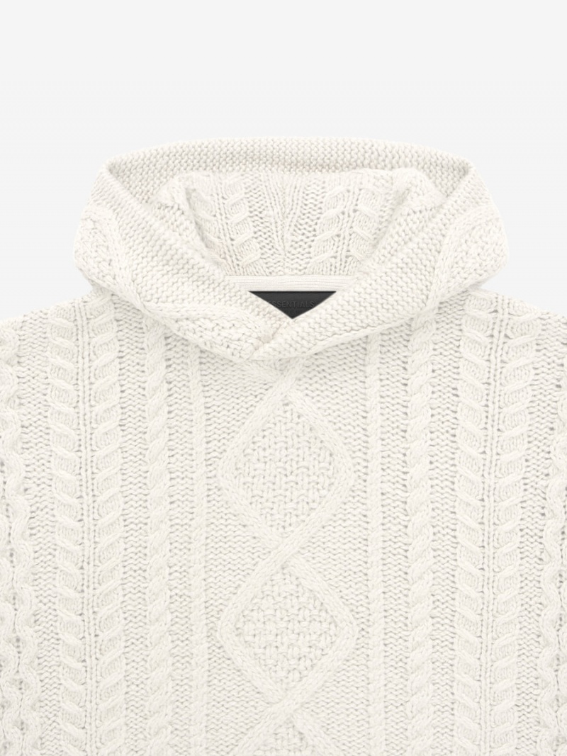 Fear Of God Cable Knit Hoodie Cloud Dancer | FOG-SN593797