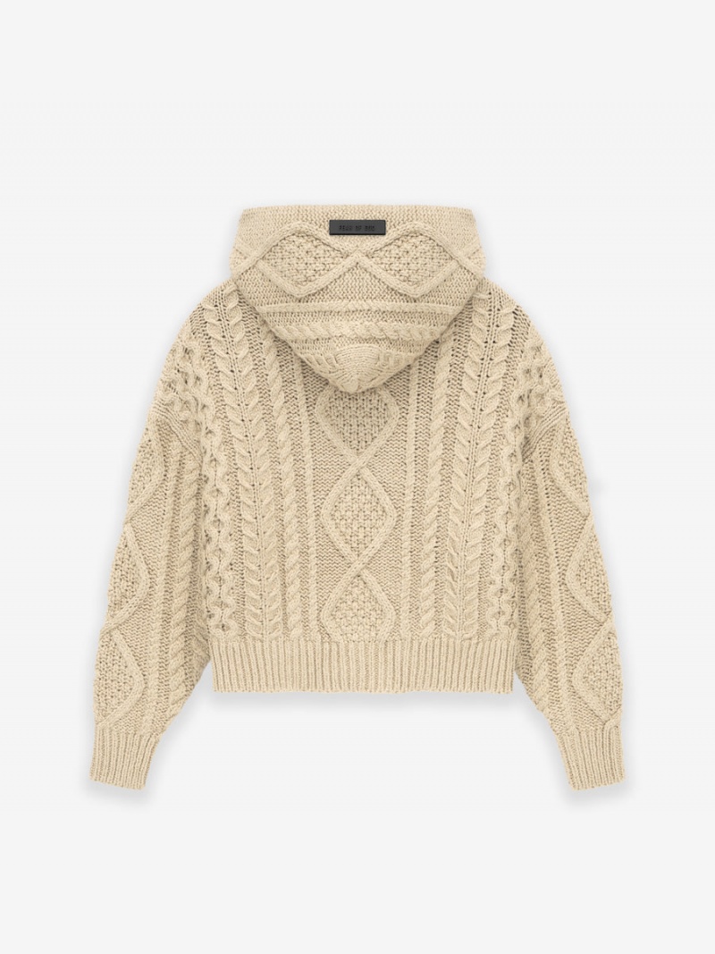 Fear Of God Cable Knit Hoodie Gold Heather | FOG-SN593793