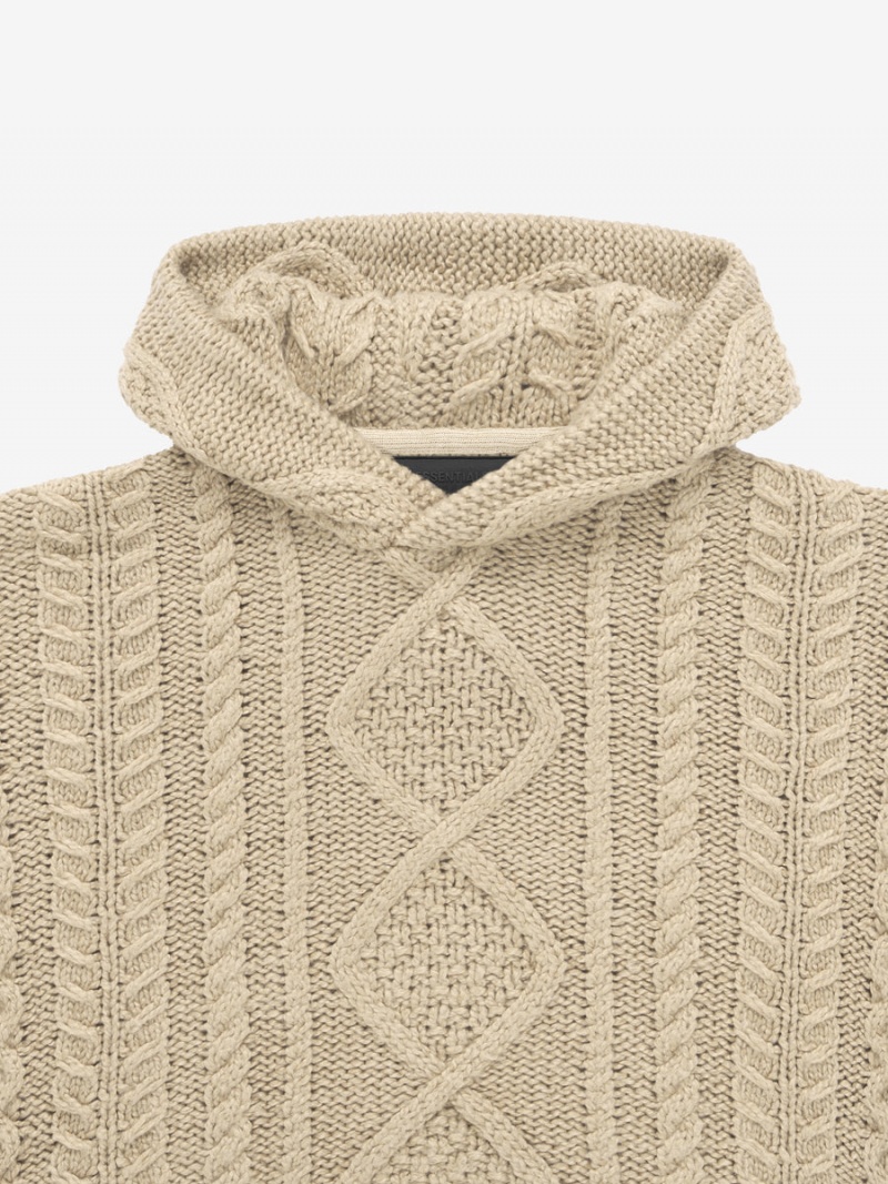 Fear Of God Cable Knit Hoodie Gold Heather | FOG-SN593793