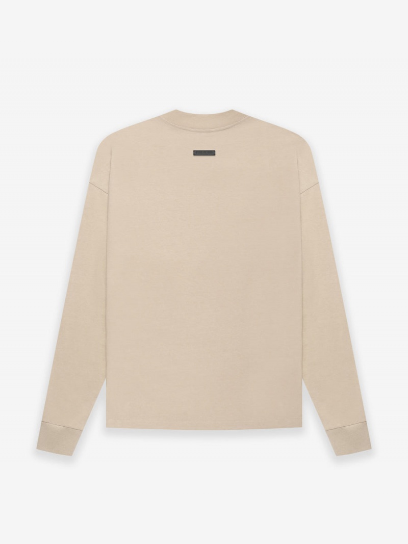 Fear Of God Cotton Ls T-shirt Dusty Beige | FOG-SN593333