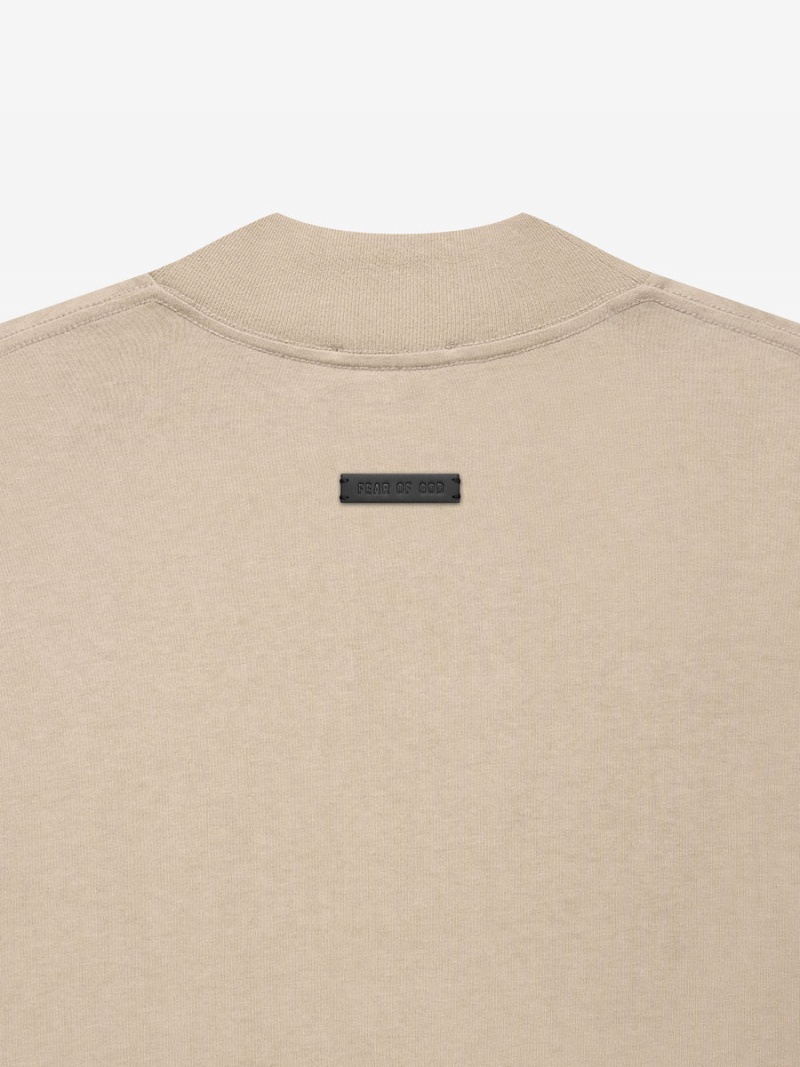 Fear Of God Cotton Ls T-shirt Dusty Beige | FOG-SN593333