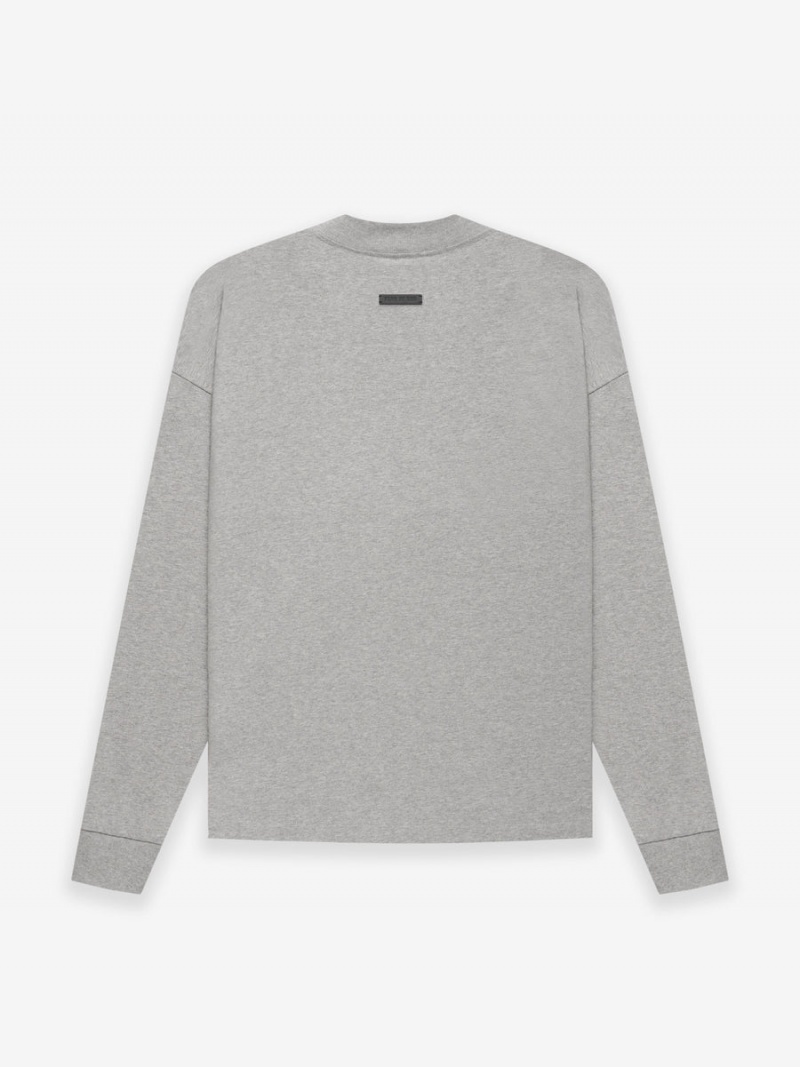 Fear Of God Cotton Ls T-shirt Warm Heather Grey | FOG-SN593309