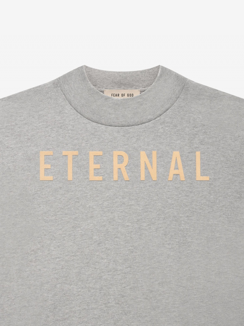 Fear Of God Cotton Ls T-shirt Warm Heather Grey | FOG-SN593309