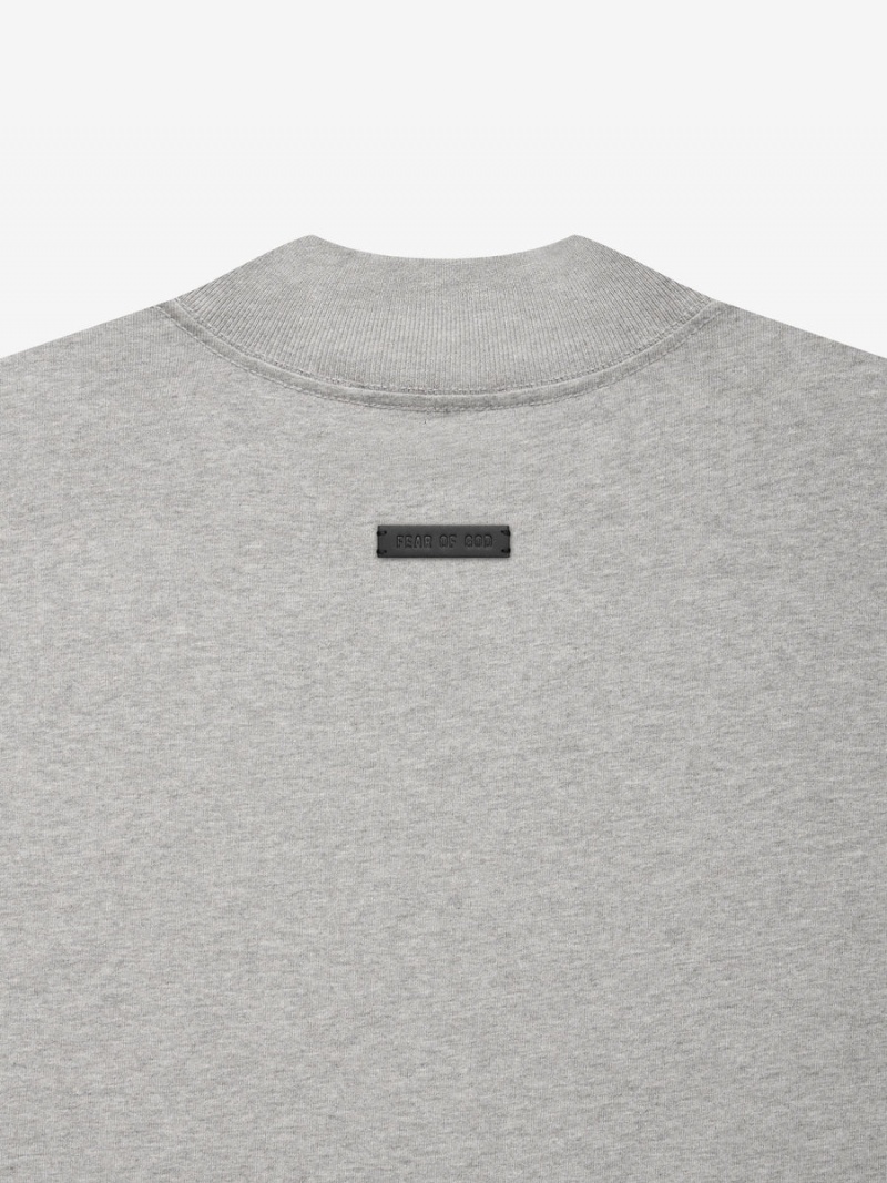 Fear Of God Cotton Ls T-shirt Warm Heather Grey | FOG-SN593309