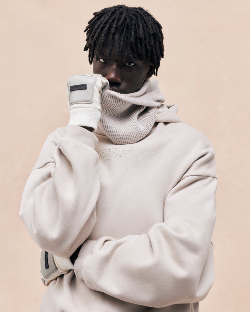 Fear Of God Essentials Hoodie Silver Cloud | FOG-SN593567