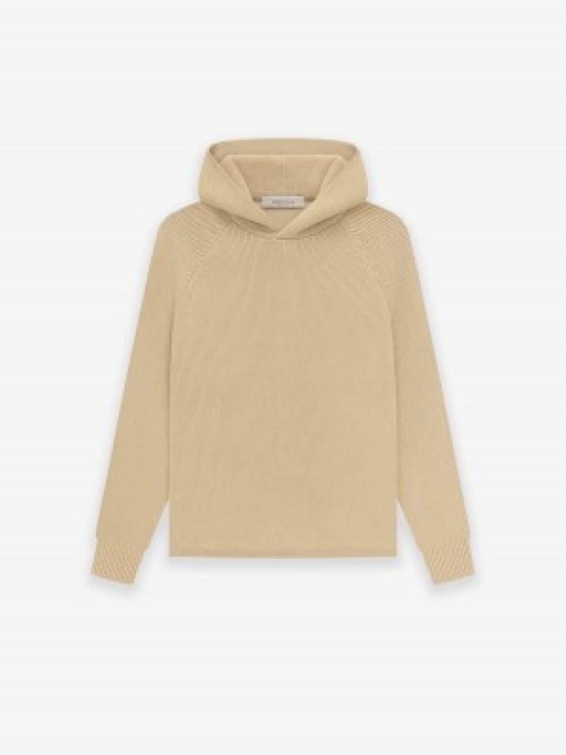 Fear Of God Essentials Knit Hoodie Sand | FOG-SN593757