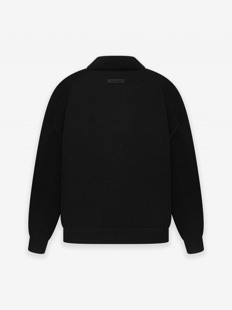 Fear Of God Essentials Knit Polo Black | FOG-SN593527