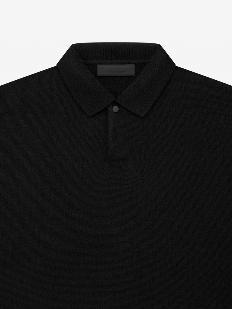 Fear Of God Essentials Knit Polo Black | FOG-SN593527