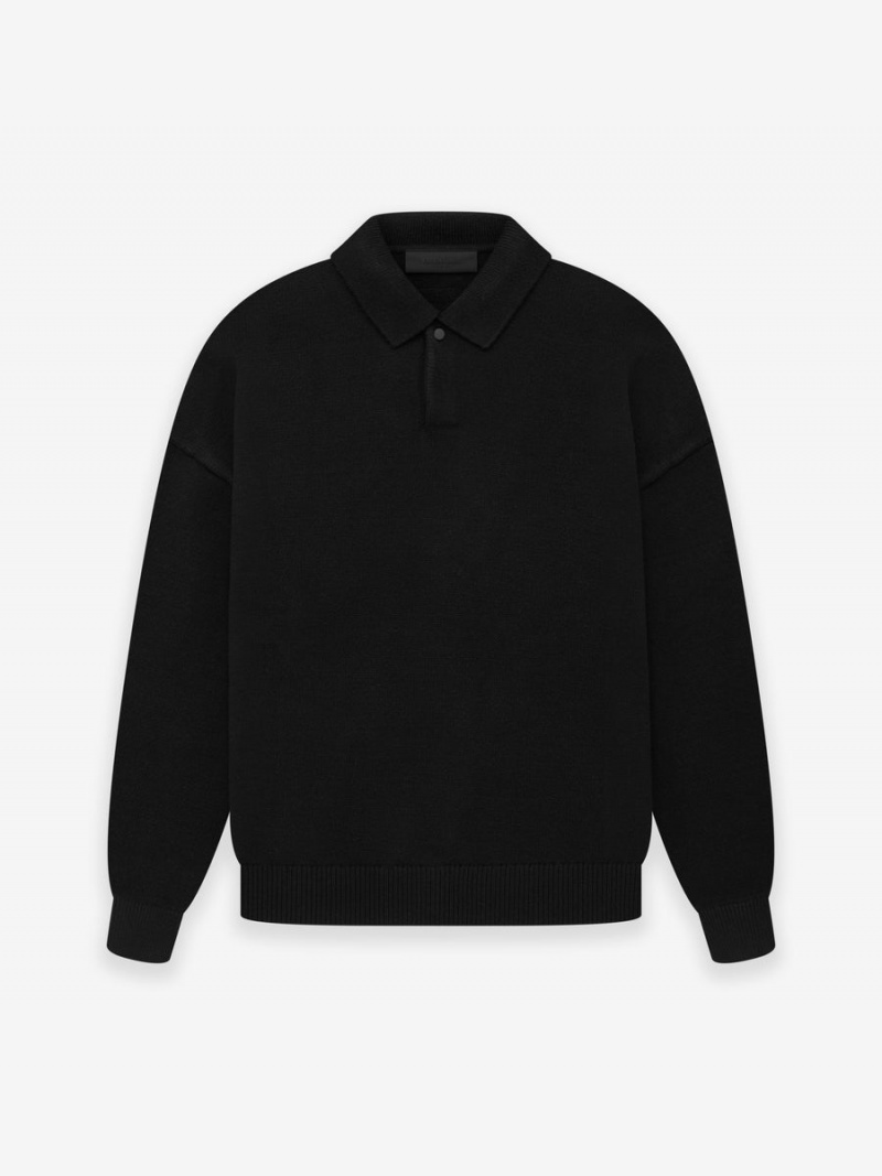 Fear Of God Essentials Knit Polo Black | FOG-SN593527