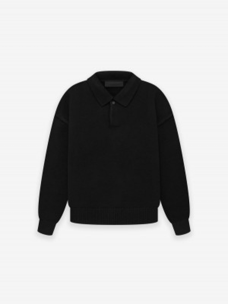 Fear Of God Essentials Knit Polo Black | FOG-SN593745