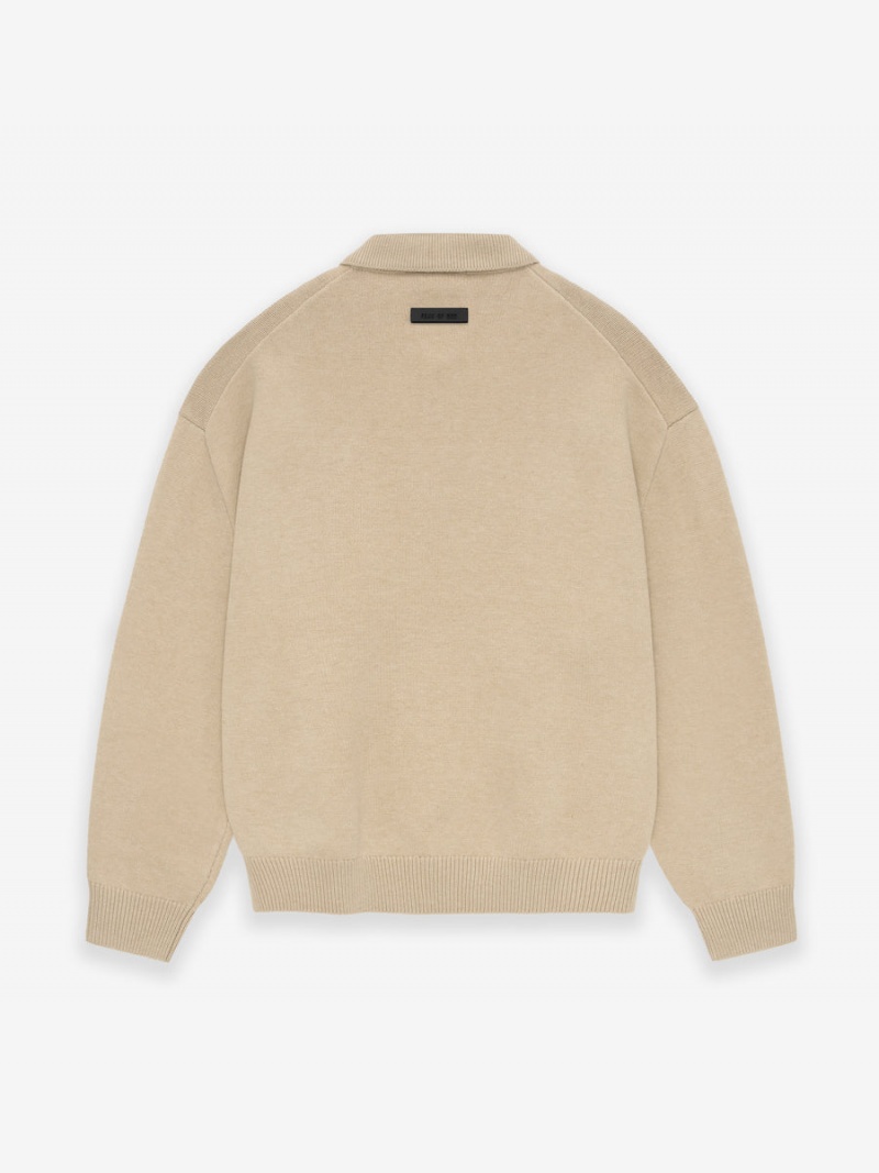 Fear Of God Essentials Knit Polo Gold Heather | FOG-SN593556