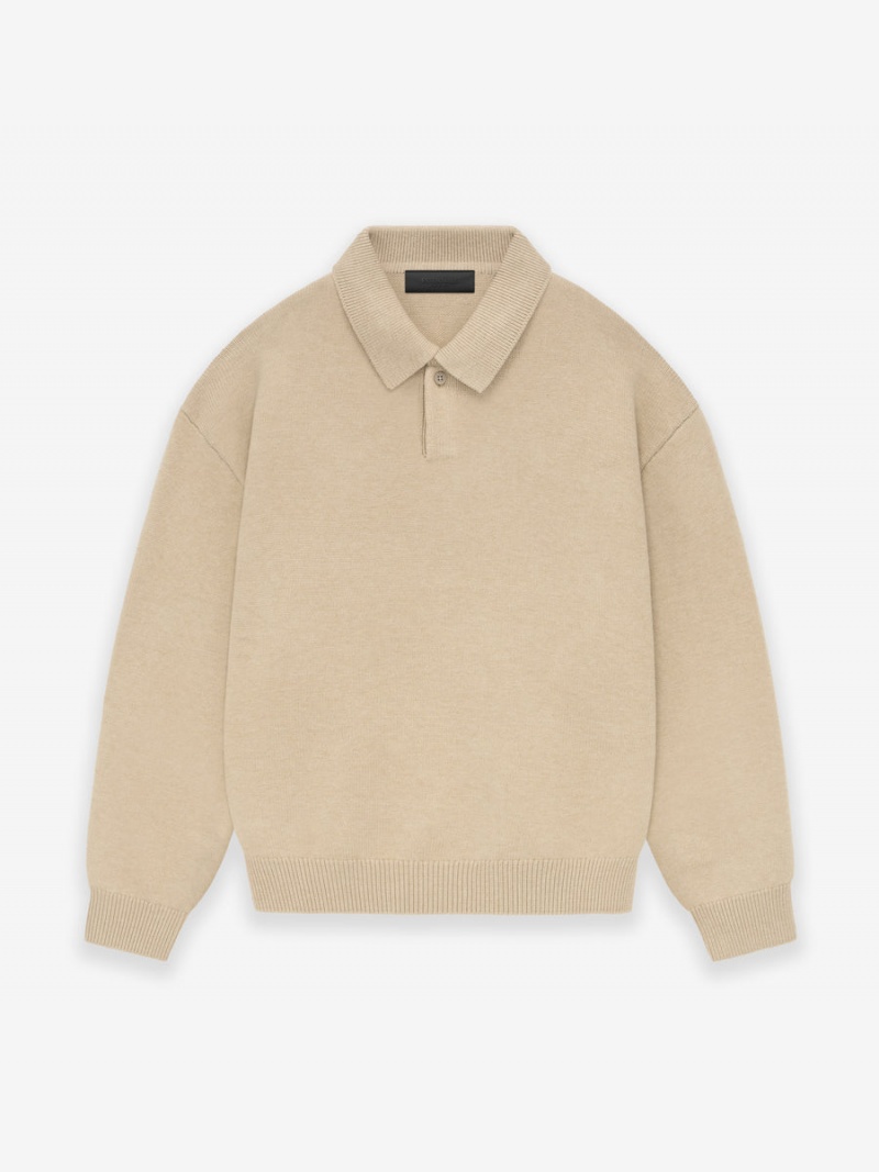 Fear Of God Essentials Knit Polo Gold Heather | FOG-SN593556