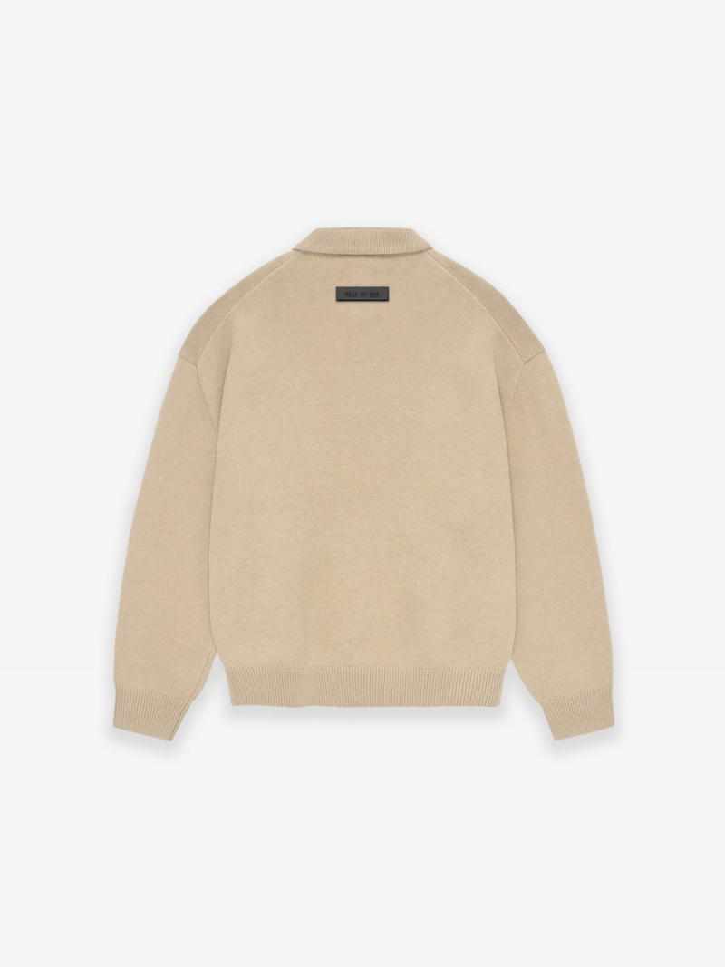 Fear Of God Essentials Knit Polo Gold Heather | FOG-SN593806